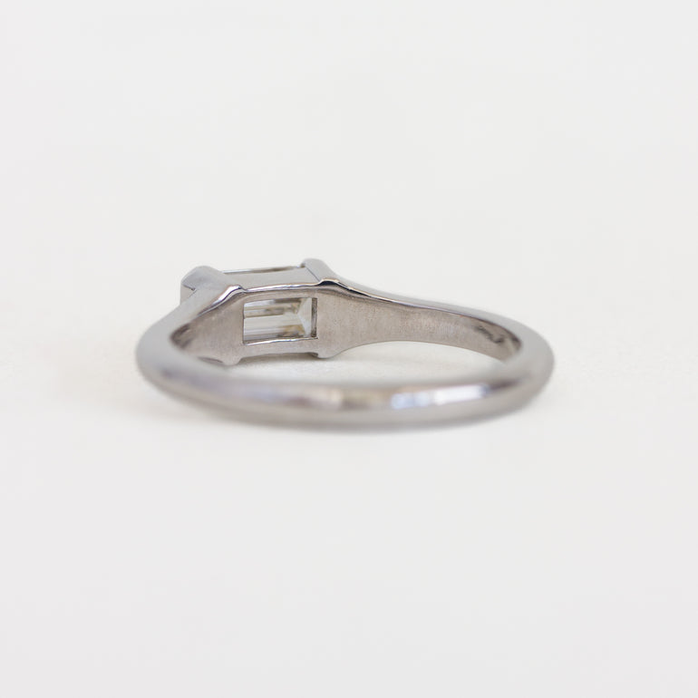 East-West Semi-Bezel Engagement Ring