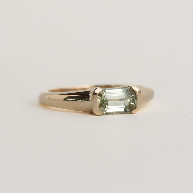 East-West Unheated Sapphire Engagement Ring