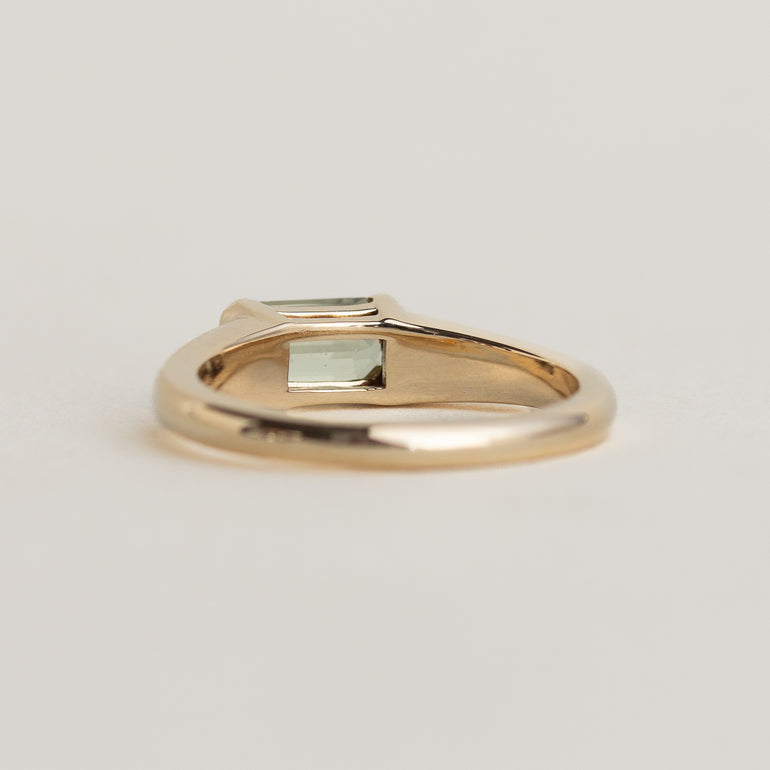 East-West Unheated Sapphire Engagement Ring