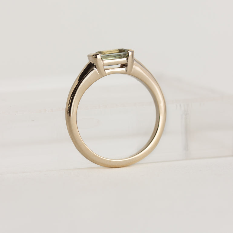 East-West Unheated Sapphire Engagement Ring