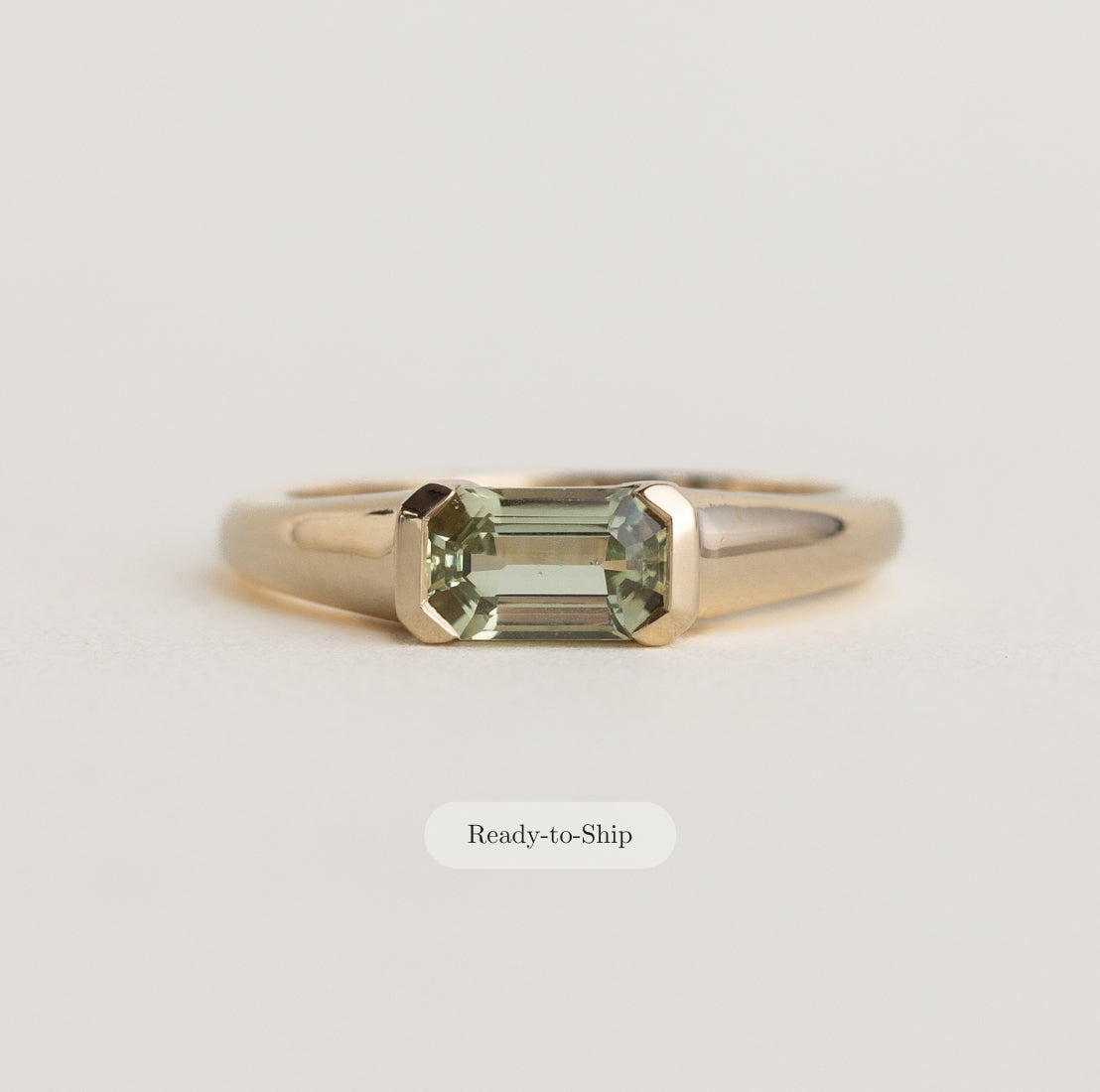 East-West Unheated Sapphire Engagement Ring
