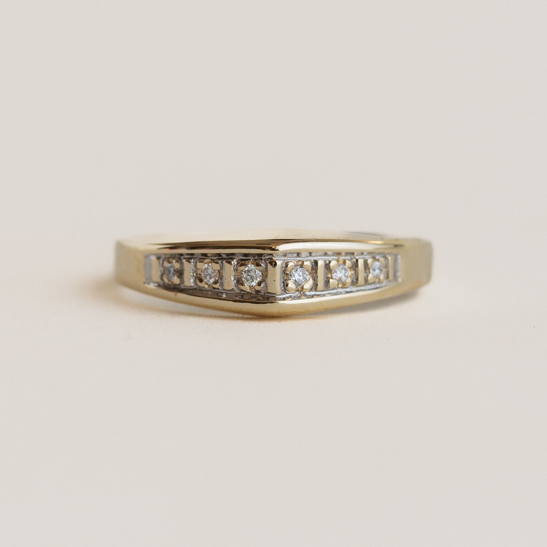 Vintage Diamond Band 10K Gold