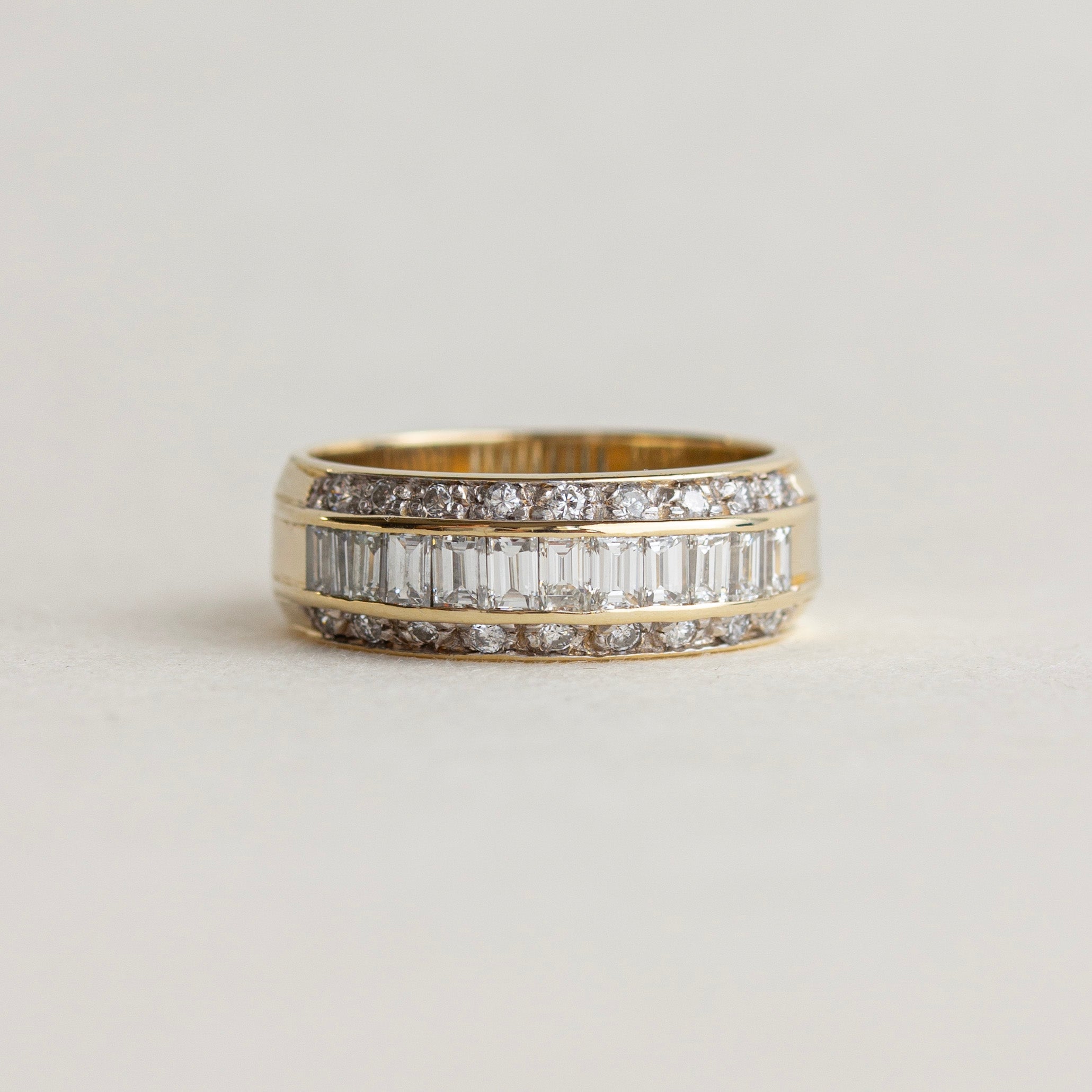 Vintage Baguette And Round Diamond Band