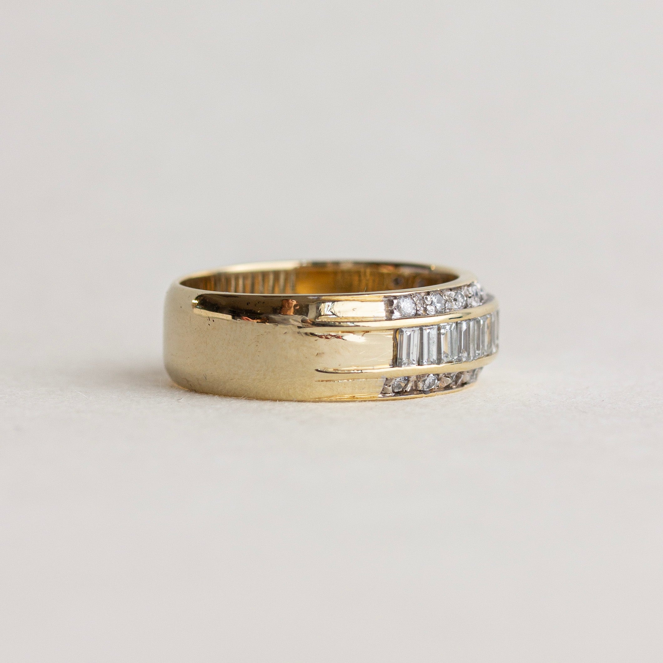Vintage Baguette And Round Diamond Band