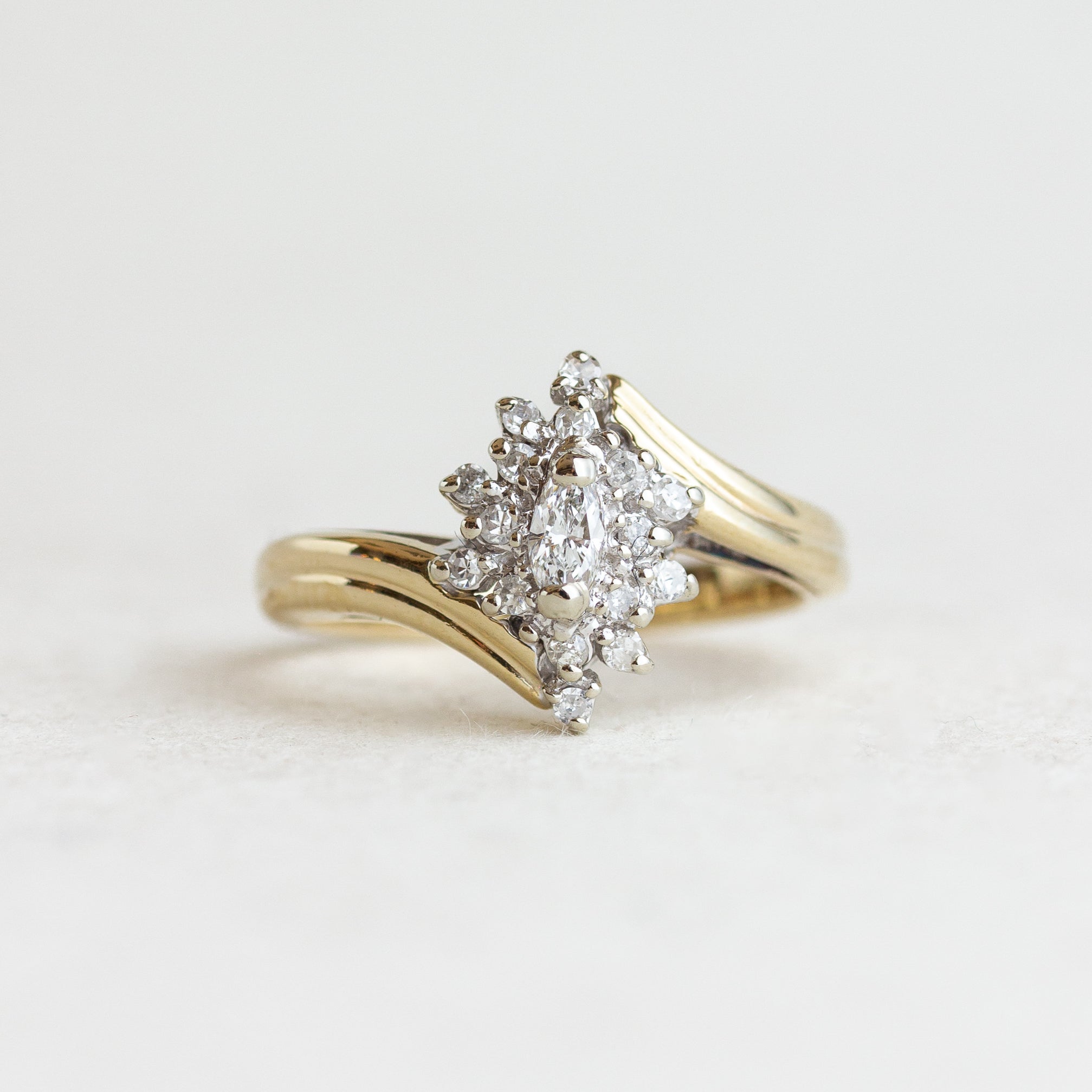 Bypass Marquise Vintage Engagement Ring
