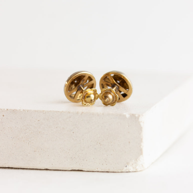 18k vintage screw back studs