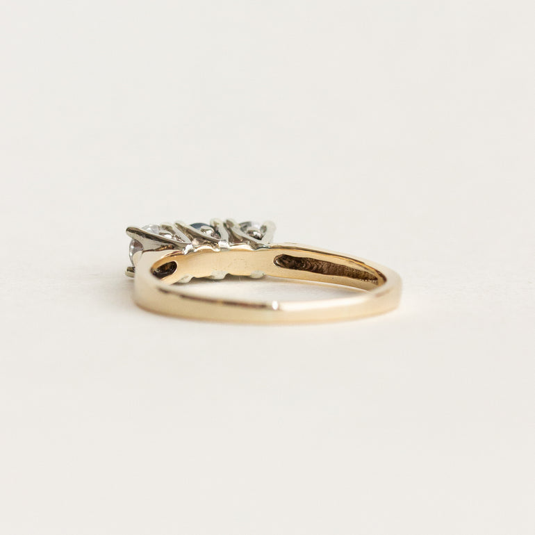Blue Sapphire Three Stone Vintage Ring