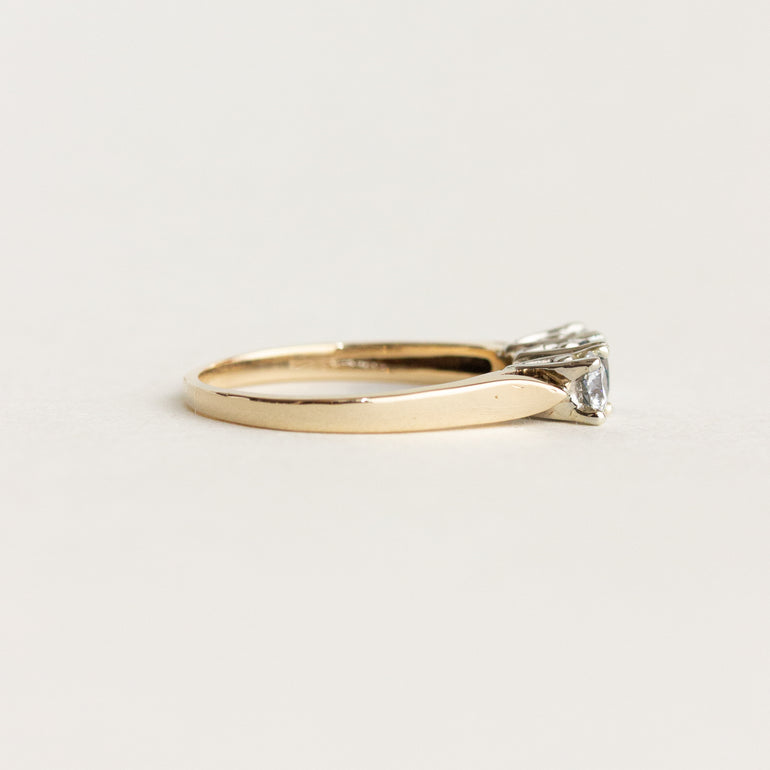 Blue Sapphire Three Stone Vintage Ring