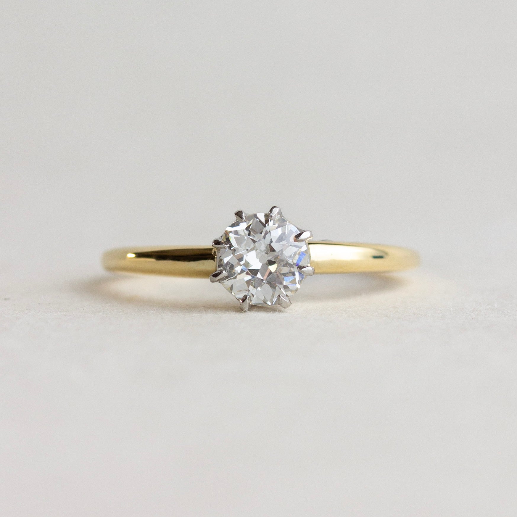 Vintage Crown Set Solitaire Engagement Ring
