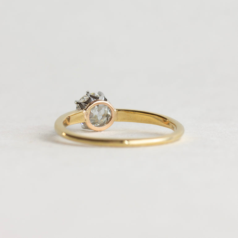 Vintage Crown Set Solitaire Engagement Ring