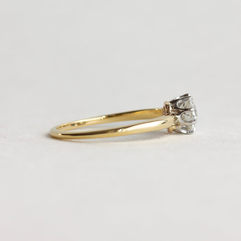Vintage Crown Set Solitaire Engagement Ring