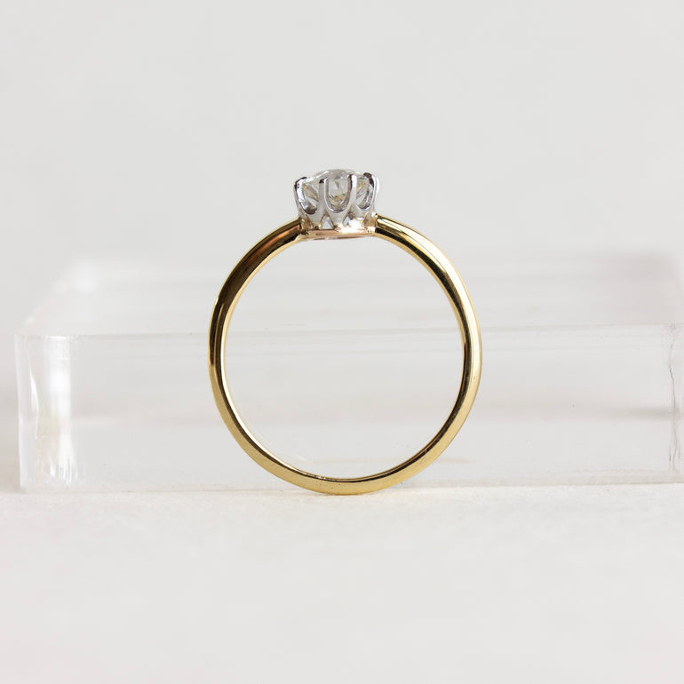 Vintage Crown Set Solitaire Engagement Ring