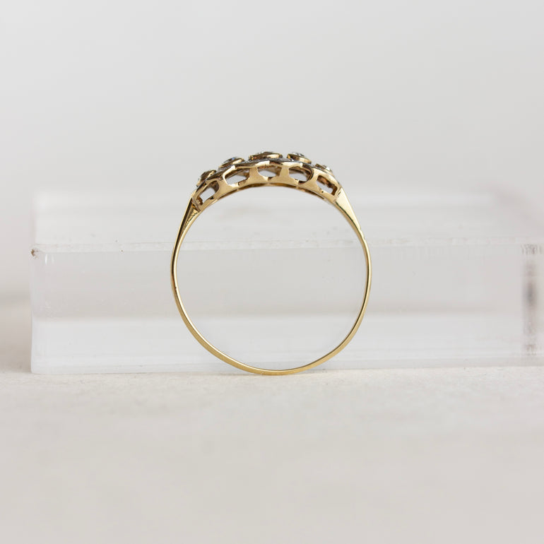 Vintage Five Diamond Bezel Engagement Ring