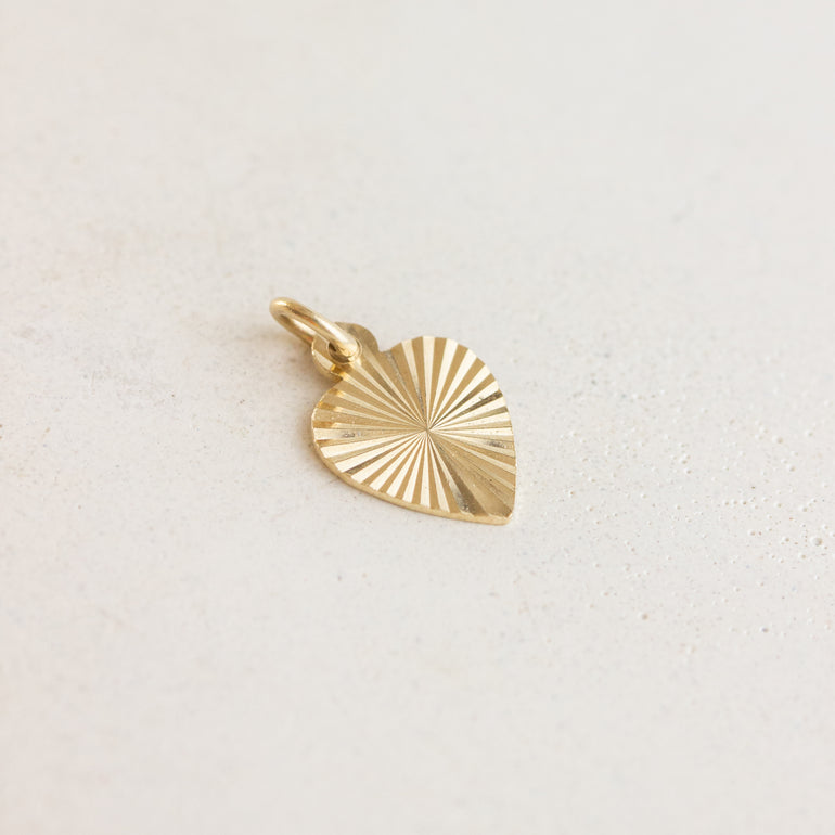 engraved heart charm