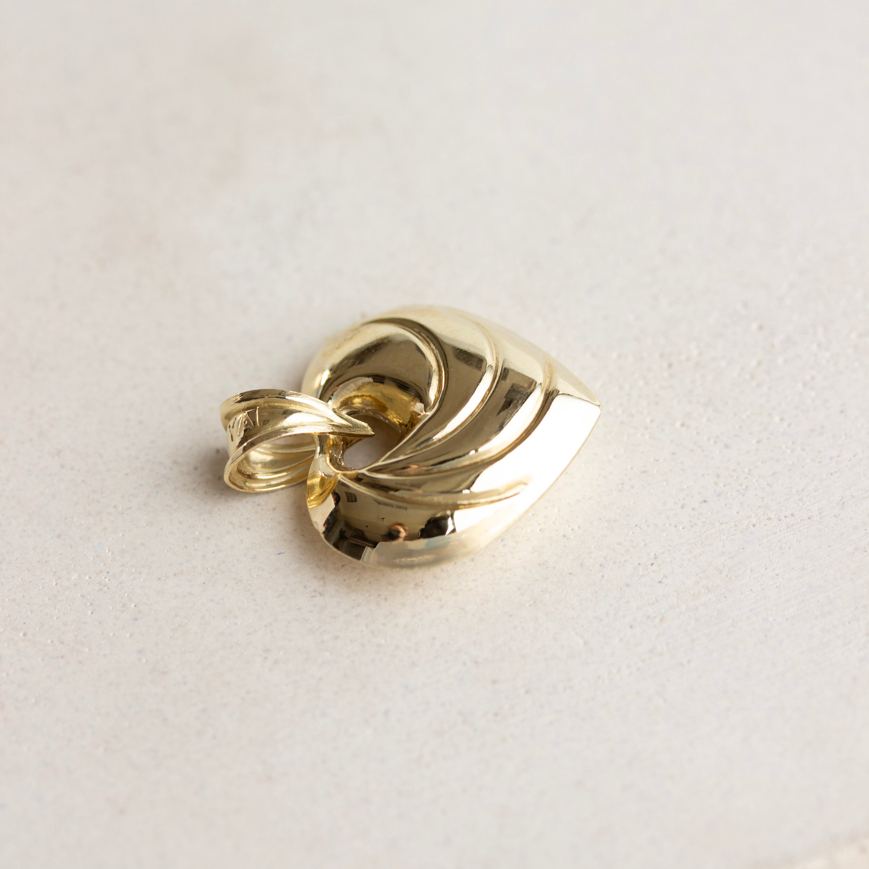 swirl gold vintage heart charm