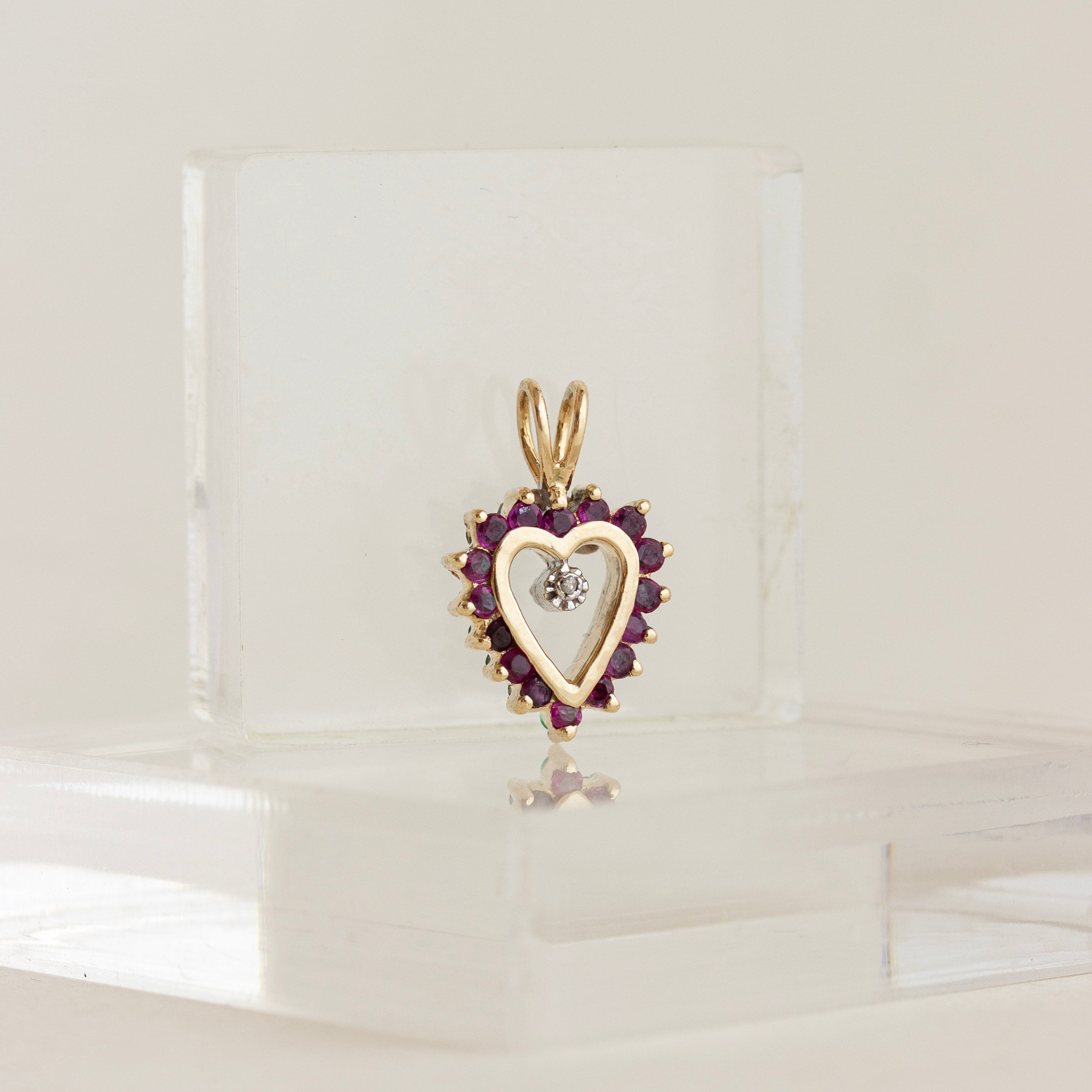 emerald ruby duble sided charm