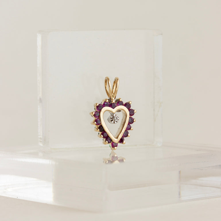 emerald ruby duble sided charm