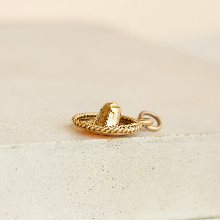 gold sombrero heart charm