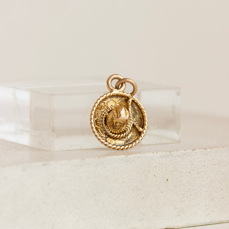 gold sombrero heart charm