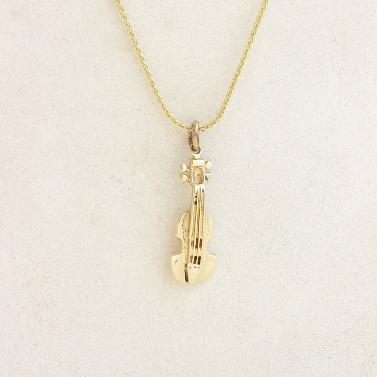 violin heart charm