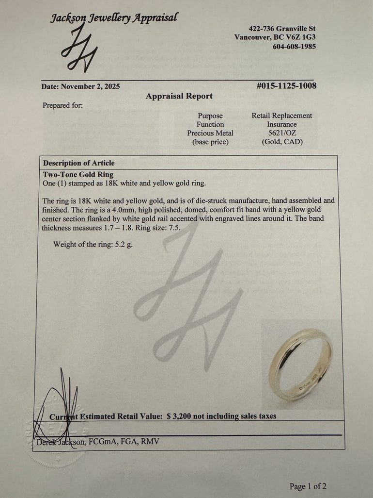 Vintage Two-Toned 18K Band