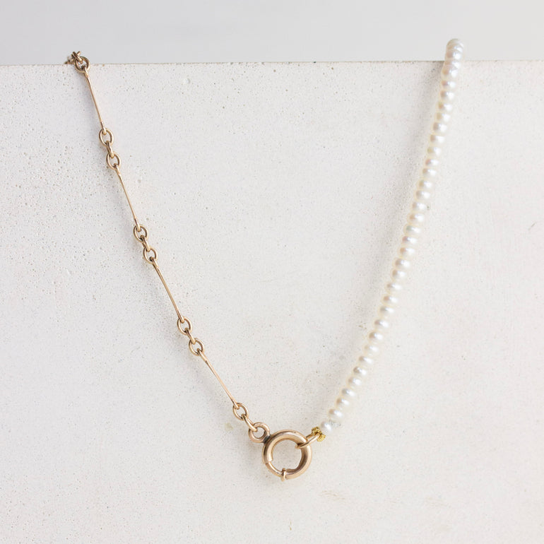 vintage watch chain with pearl extender