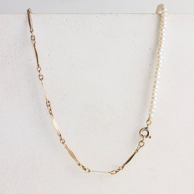 vintage watch chain with pearl extender