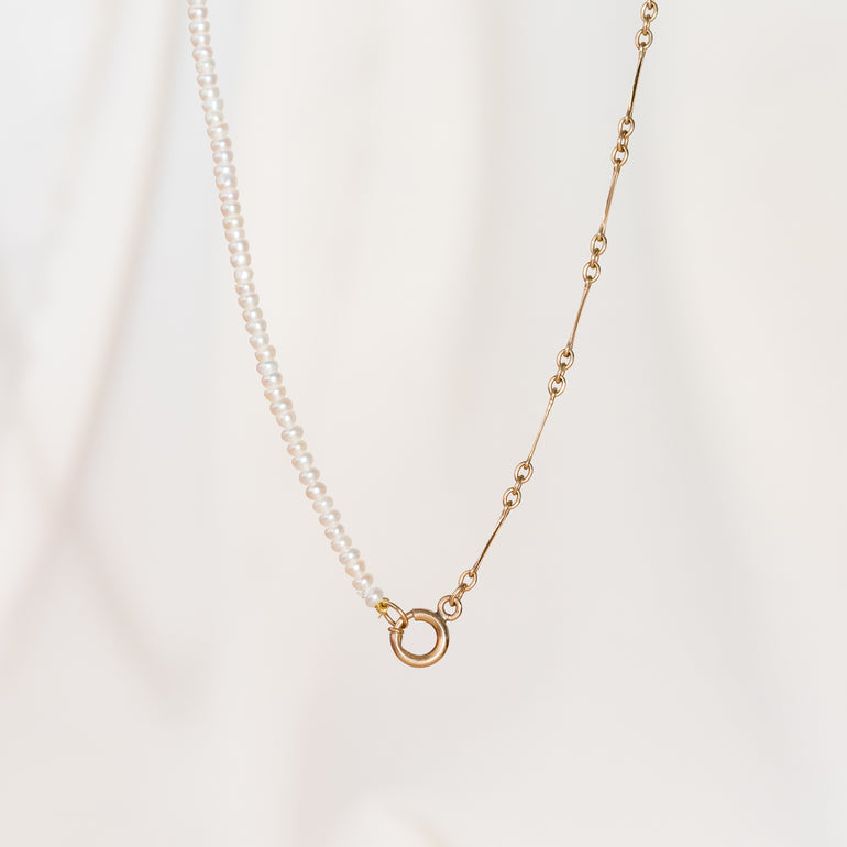 vintage watch chain with pearl extender