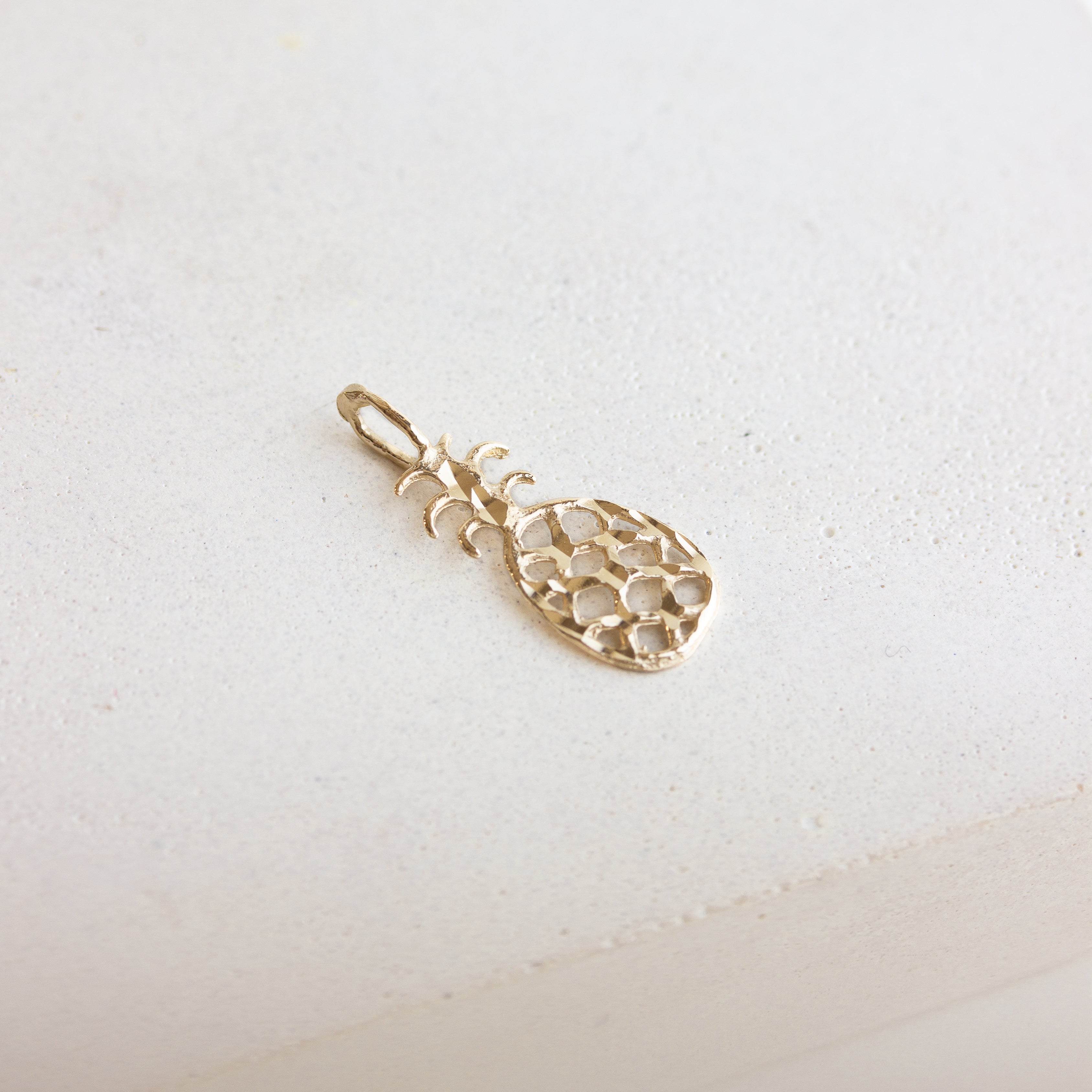 pineapple vintage gold charm