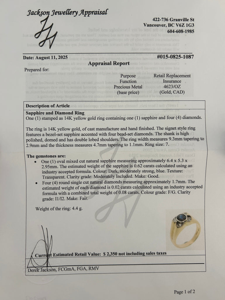 Vintage Sapphire & Diamond Butterfly Ring