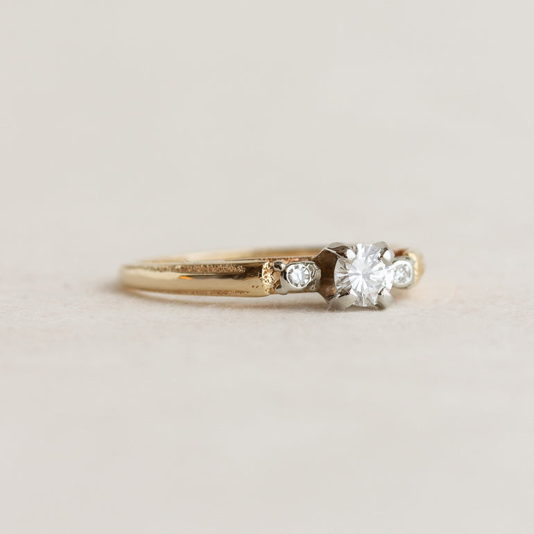 Vintage Petite Three-stone Diamond Engagement Ring