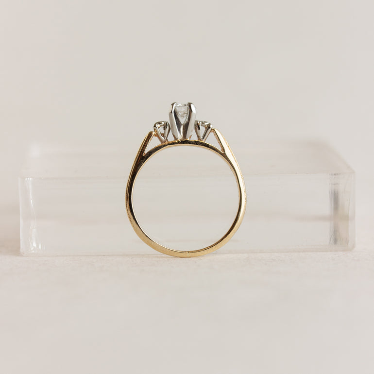 Vintage Petite Three-stone Diamond Engagement Ring