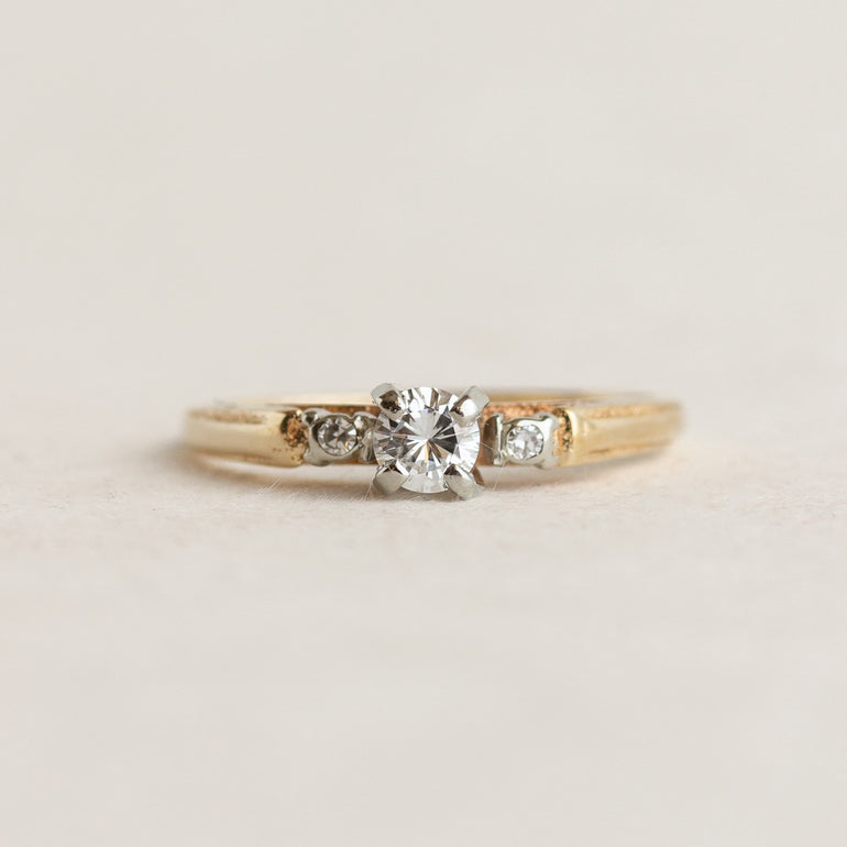 Vintage Petite Three-stone Diamond Engagement Ring