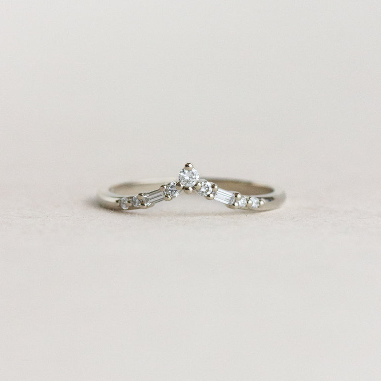 Baguette Diamond Chevron Band
