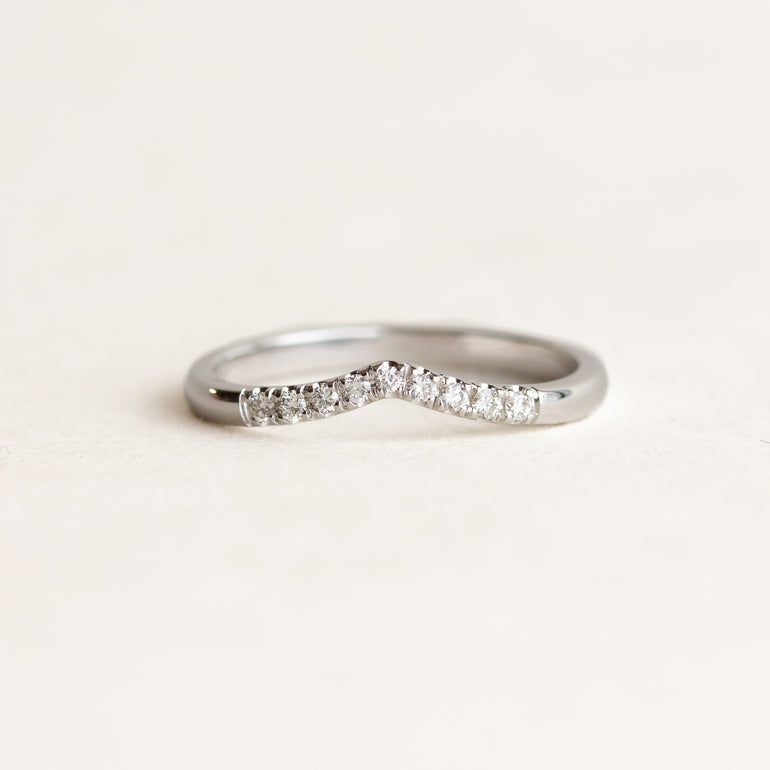 chevron wedding band with diamonds