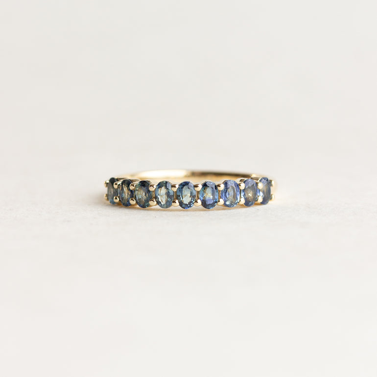 Blue Sapphire Wedding Band