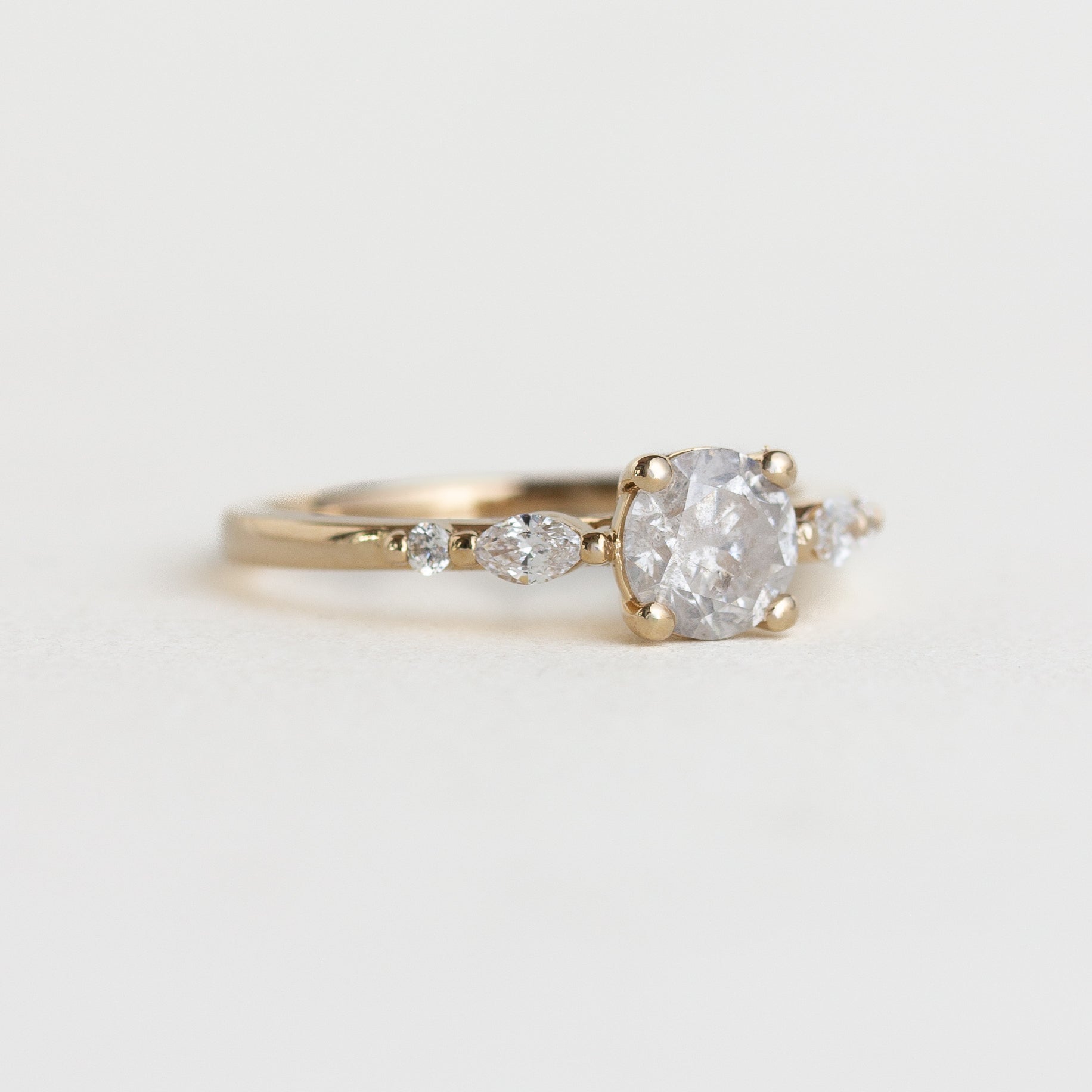 14K gold Francesca ring with five diamonds
