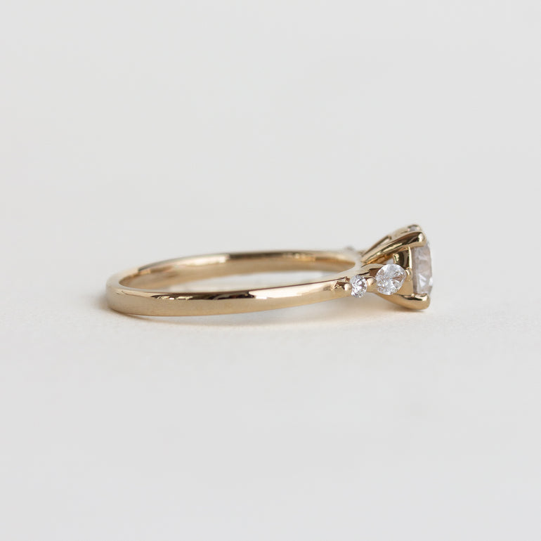 14K gold Francesca ring with five diamonds