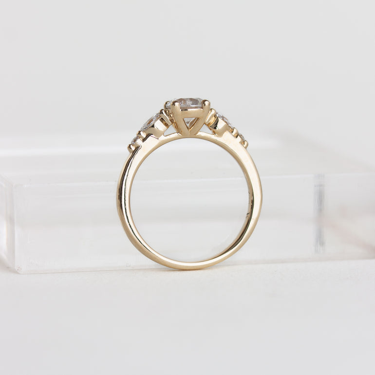 14K gold Francesca ring with five diamonds