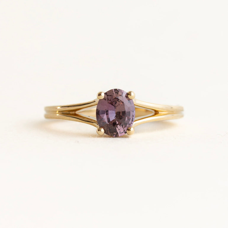 Oval Split Shank Sapphire Engagement Ring