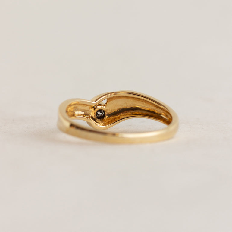 Bezel-set Diamond Chevron Ring
