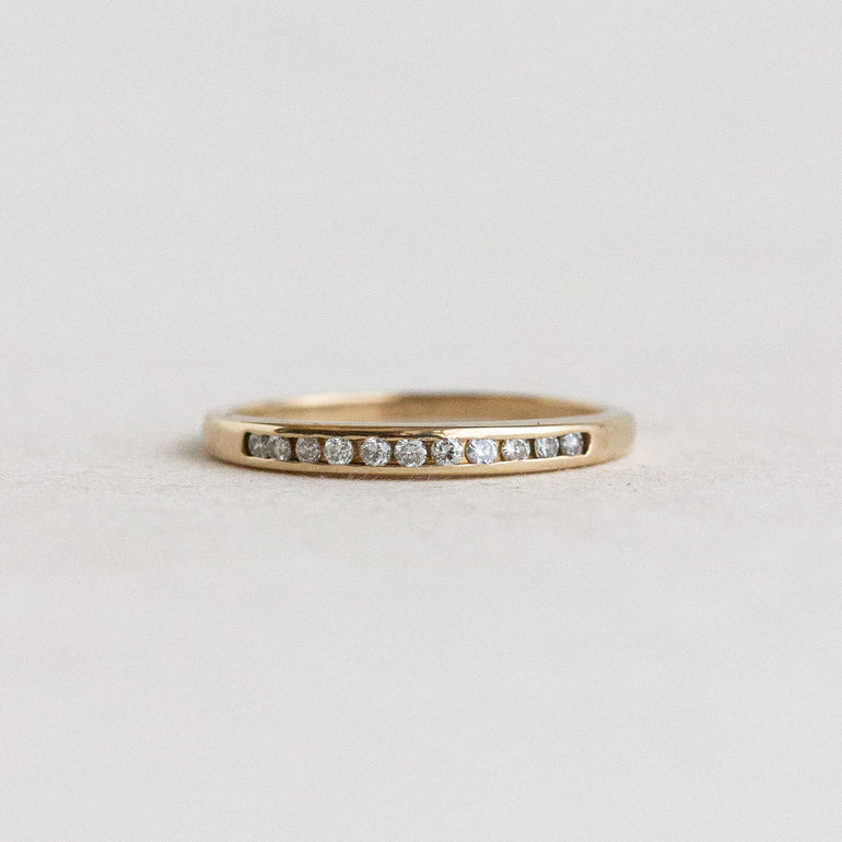 Vintage Channel-set Diamond Wedding Band