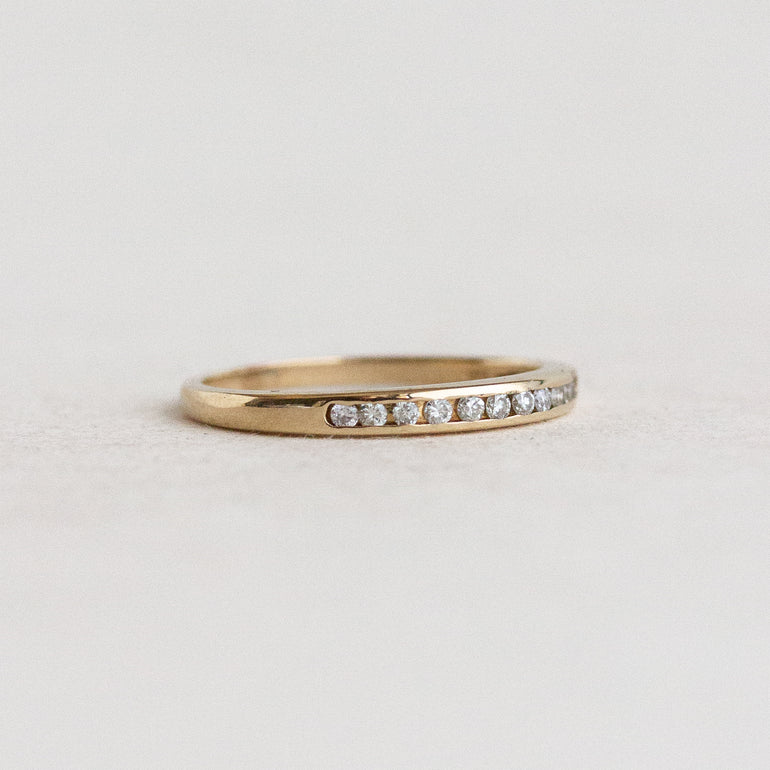 Vintage Channel-set Diamond Wedding Band