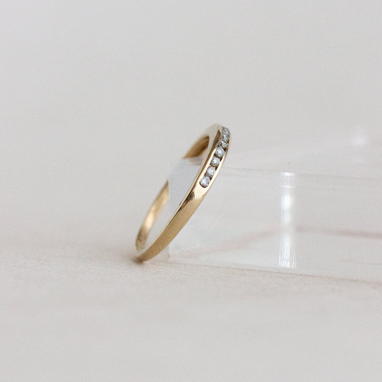 Vintage Channel-set Diamond Wedding Band