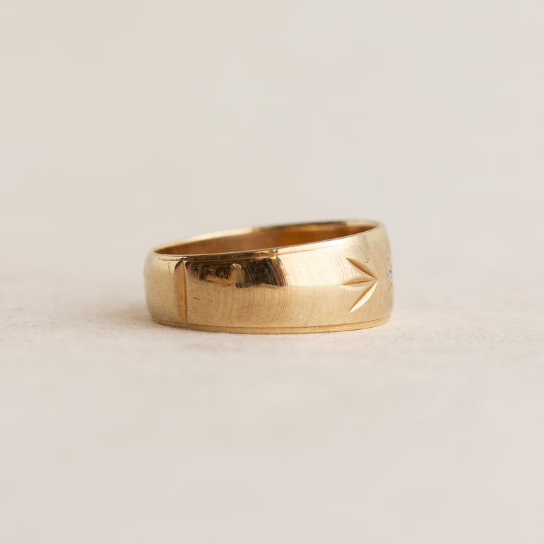 Star-Engraved Diamond Band