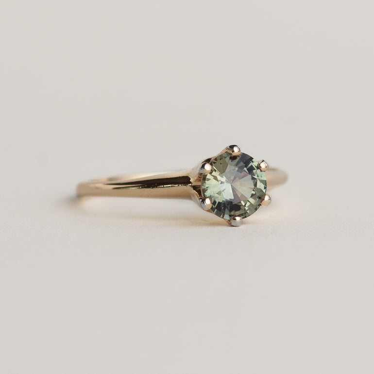 Vintage Crown-set Sapphire Solitaire