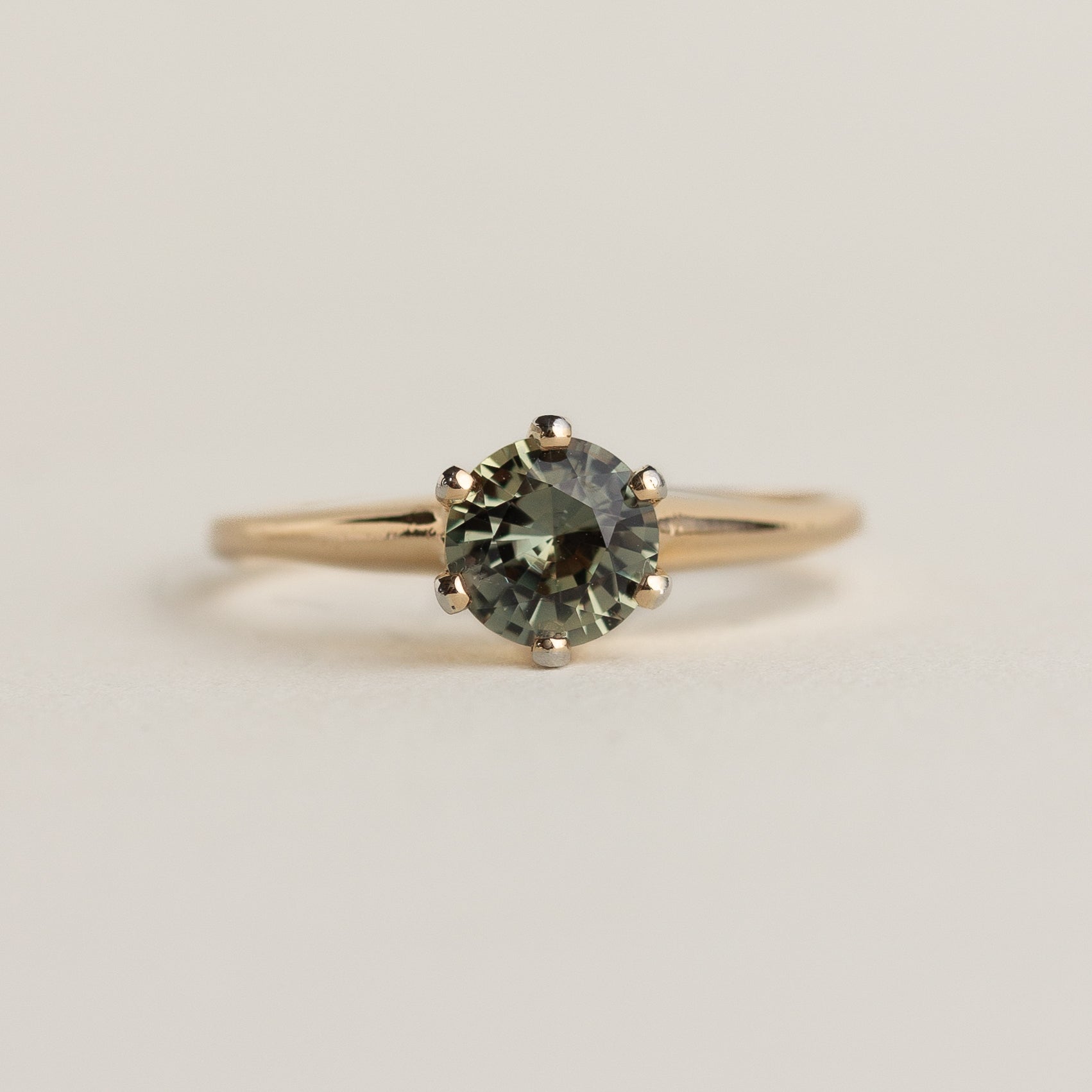 Vintage Crown-set Sapphire Solitaire