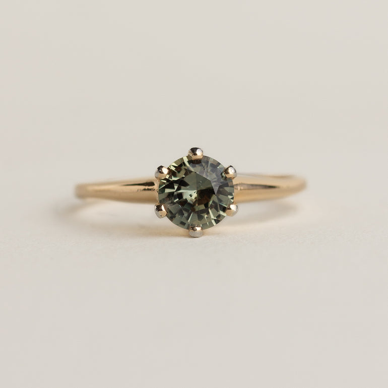 Vintage Crown-set Sapphire Solitaire
