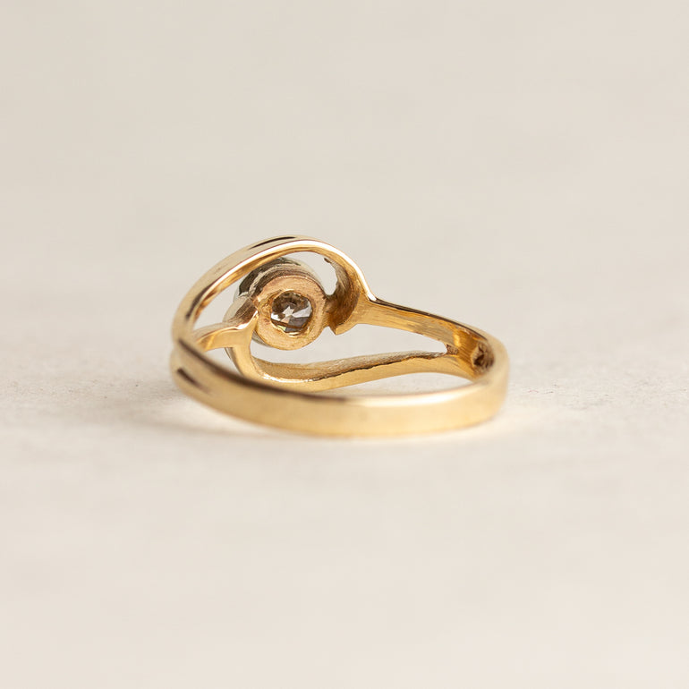 Bezel-set Diamond Bypass Ring
