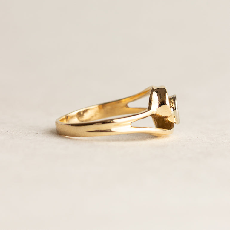 Bezel-set Diamond Bypass Ring